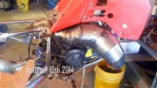 Rotax250R Hybrid conversion engine update 4 Custom 2 stroke pipe expansion chamber [upl. by Libenson]