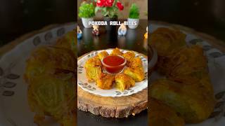 Trending recipe of crunchy Pakoda Roll Bites shorts snacks recipe bread potato [upl. by Haodnanehs318]