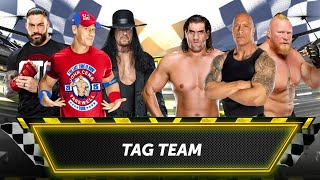 John Cena Roman Reigns amp Undertaker vs The Rock The Great Khali amp Brock Lesnar  Tag Team Match [upl. by Healion]