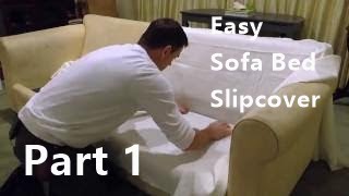 Sofa bed slipcover using easy pattern method [upl. by Hamford883]