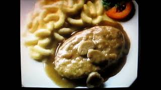 Stouffers Homestyle Favorites dinner salisbury steak et al commercial USA NETWORK March 1991 [upl. by Enaz]