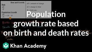 Population growth rate based on birth and death rates  Ecology  AP Biology  Khan Academy [upl. by Eikin]