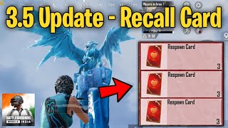 35 Update Recall Card Location  Pubg 35 Update Recall Card  Pubg New Event Recall Card System [upl. by Ceciley]