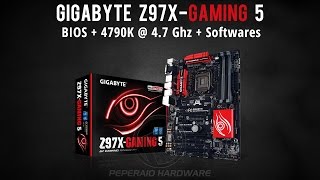 Gigabyte Z97x Gaming 5 LGA 1150  Parte 22 BIOS Overclocking 4790k  47 Ghz softwares [upl. by Ahterod]