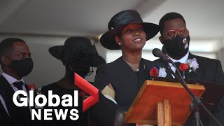 “He stole my heart” Wife of slain Haiti president Moïse pays tribute to husband at funeral [upl. by Rahab]