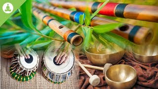 Flute Tabla and Tibetan Bowl Pure Positive Vibes Morning Meditation Stress Relief [upl. by Shelah]