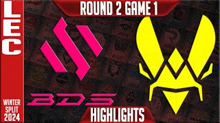 BDS vs VIT Highlights Game 1  LEC Winter 2024 Playoffs Upper Round 2  Team BDS vs Team Vitality G1 [upl. by Ahcmis]