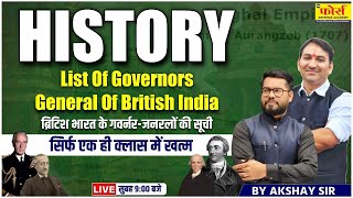 list of governor general of British India  Indian Modern History History India For CDS 2025 [upl. by Nossyla]