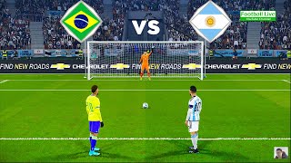 Brazil vs Argentina  Penalty Shootout  FIFA World Cup  Messi vs Neymar  eFootball PES Gameplay [upl. by Ettesoj]