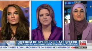 CNN Pamela Geller debates Islamic Supremacist on AFDI ads [upl. by Yngiram]