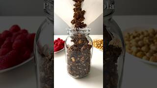 Chunky Chocolate Protein Granola😍 granola healthyrecipes highprotein mealprep [upl. by Aldus819]