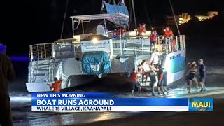 Four hospitalized after boat runs aground near Kaanapalis Whalers Village [upl. by Nikoletta]