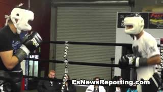 Pelos Garcia Sparring Mikey Garcia  esnews boxing [upl. by Collayer]