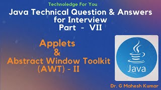 APPLETS AND ABSTRACT WINDOW TOOLKIT  II [upl. by Nylleoj]