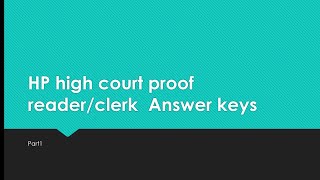 hp high court clerk proof reader exam answer key with solution 17032024 [upl. by Aihcrop]