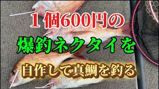 【明石タイラバ】１個600円の爆釣ネクタイをキッチンマットを切って自作して真鯛を釣ってみた [upl. by Llertrac]