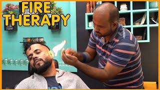 ASMR Fire Therapy Head Massage and Crackings with Hair Wash💈asmr [upl. by Jsandye]