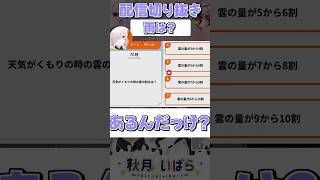 Q天気が「曇り」のときの雲の割合はどのくらい？ vtuber クイズ [upl. by Orit]