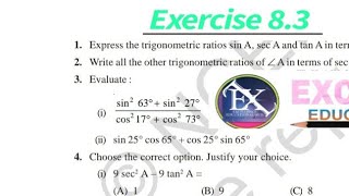 NCERT solutions class 10th trigonometric questions exercise 83 part 2 [upl. by Lawrence]