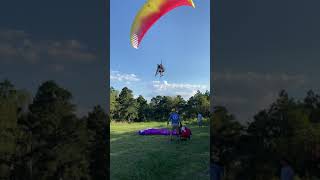 Tandem Paragliding  Landing  ArkansasOklahoma Flying [upl. by Bolitho]