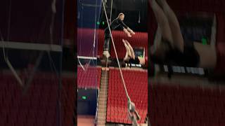 Trapeze combinationGymnastic tricks👍🔥gym circus trampoline acrobatics flip [upl. by Nnire]