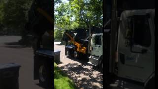 Perkins PAS 25 dumping Automated Refuse Collection [upl. by Woolley]