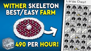 Minecraft Wither Skeleton Farm Tutorial  FASTEST  490 HeadsHR [upl. by Atis771]