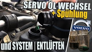 SERVO ÖL WECHSEL   SPÜLUNG  UND SYSTEM ENTLÜFTEN  Volvo V40 [upl. by Atalanti]