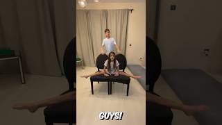 Advanced split in gymnastics with chairs [upl. by Dammahom]