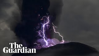 Indonesia’s Ibu volcano erupts forcing nearby villages to evacuate [upl. by Hepsibah975]