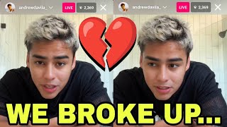 Andrew Davila Finally BREAKS SILENCE About Breaking Up With Lexi Rivera On LIVE 😱💔 With Proof [upl. by Liggett605]