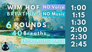 WIM HOF Guided Breathing  40 Breaths 6 Rounds Increasing Pace  To 245min No Voice No Music [upl. by Agnola]