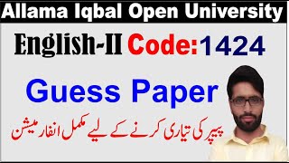 1424 Code English Guess Paper  AIOU Course Code 1424 English  Compare and Contrast  Class 1 [upl. by Nauht]