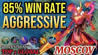 Gameplay Moscov 85 Win Rate Aggressive Moves  Top Global 1 Moscov  Soong X Athena  MLBB [upl. by Pasia]