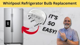 How to Replace a Light Bulb for Whirlpool Refrigerator Freezer  DIY Tutorial [upl. by Pail]