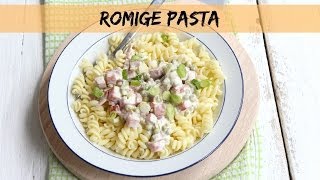 Romige pasta met hamblokjes en doperwtjes  LEKKER EN SIMPEL [upl. by Danete251]