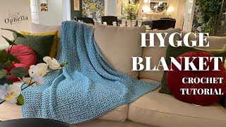 CROCHET V STITCH THROW BLANKET TUTORIAL  Hygge Blanket  Beginner Friendly [upl. by Nosnev]