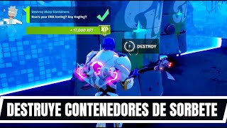 Destruye Contenedores de Sorbete Desafíos de Rick Sanchez Fortnite [upl. by Ahsimot790]