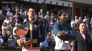 Novak Đoković  Himna Srbije i dodela nagrade ATP Masters MonteCarlo 2013 [upl. by Adnilemre820]