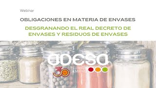 Webinar ADESA RD 1055 2022 Envases y Residuos envases [upl. by Perdita]