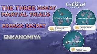 The Three Great Martial Trials  Erebos Secret part 2  Enkanomiya  3 Hidden Achievements [upl. by Anev]