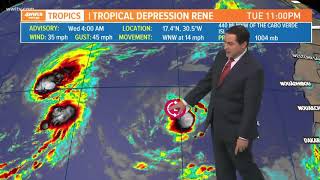 Wednesday morning tropical update Active Atlantic as hurricane 2020 season hits peak [upl. by Nilahs]