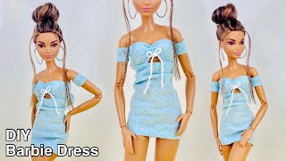 3 Barbie Doll Dress Making  How to Make No Sew No Glue Doll Dresses  DIY Barbie Doll Clothes [upl. by Bock]