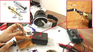 How To EASY Fix 35mm 4 pole jack ANY Headphones at Home DIY [upl. by Alviani]