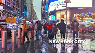 Full Version NEW YORK CITY  Rainy Day in Manhattan Central Park 7th Ave Times Square Broadway [upl. by Naesal]