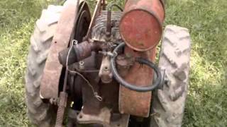 1950s Bready model bw walk behind tractor cold start and drive [upl. by Sup]