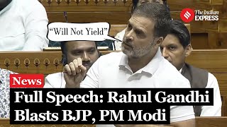 Rahul Gandhi Blasts BJP in Union Budget Speech Speaks On Agniveer Caste Census And More [upl. by Felipa193]