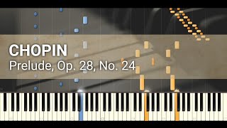 Chopin  Prelude Op 28 No 24 in D minor Synthesia [upl. by Eibbil]