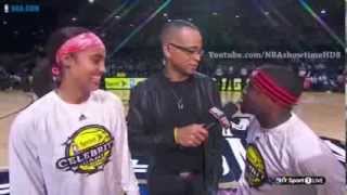 Kevin Hart amp Skyler Diggins Pre Game Interview 2014 NBA All Star Weekend 2014 [upl. by Clair]