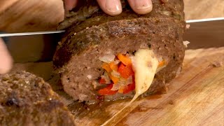 quotPan de carne relleno con morrones zanahoria y quesoquot ¡Tentador [upl. by Christal453]